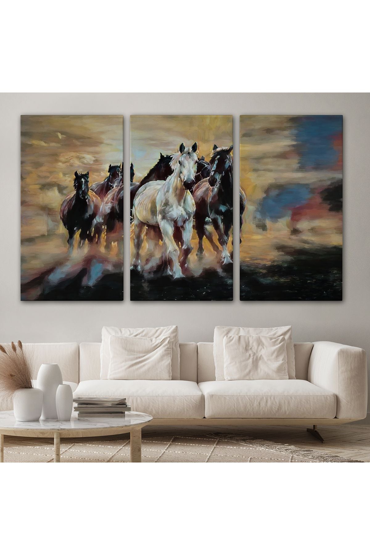 Koşan Atlar Dekoratif Duvar Tablosu-3670