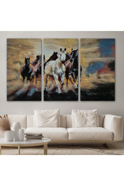 Koşan Atlar Dekoratif Duvar Tablosu-3670