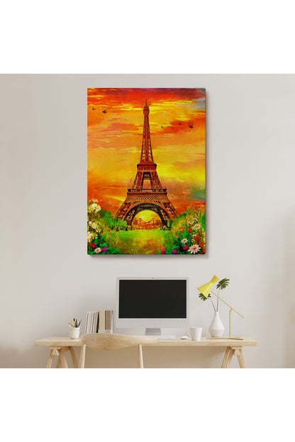 Eyfel Kulesi Yağlıboya Görünüm Dekoratif Kanvas Duvar Tablosu-5948