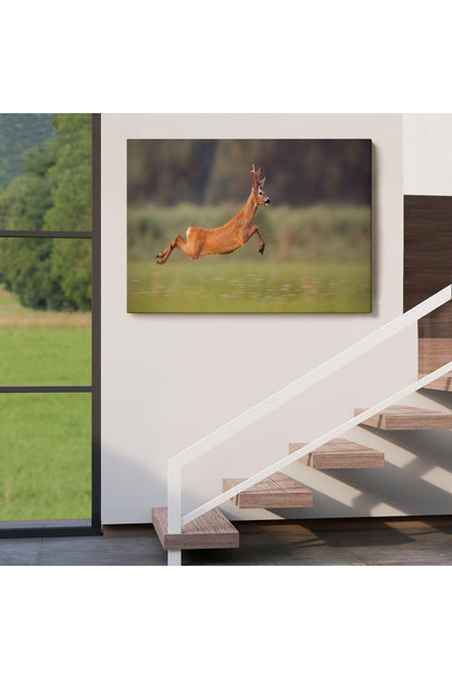 Koşan Geyik Dekoratif Kanvas Tablo 1170