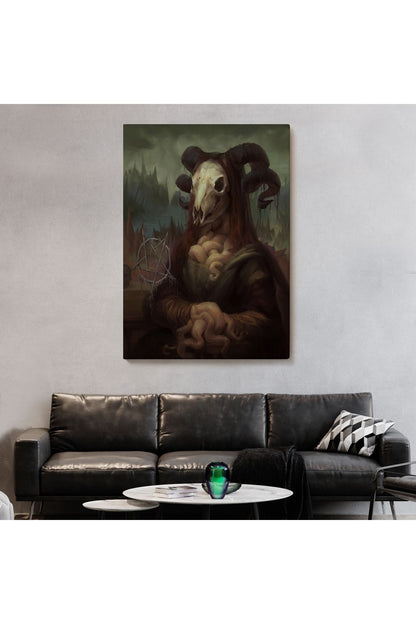 Mona Liza Duruşlu Canavar Duvar Tablosu-6246