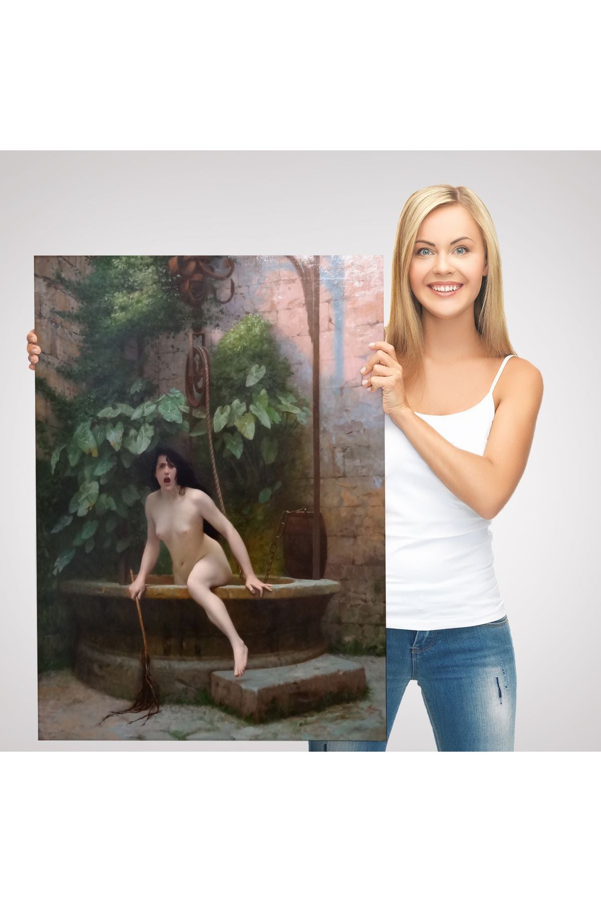 Jean-Léon Gérôme, Kuyusundan Çıkan Gerçek (La Vérité sortant du puits) Kanvas Tablo-5277