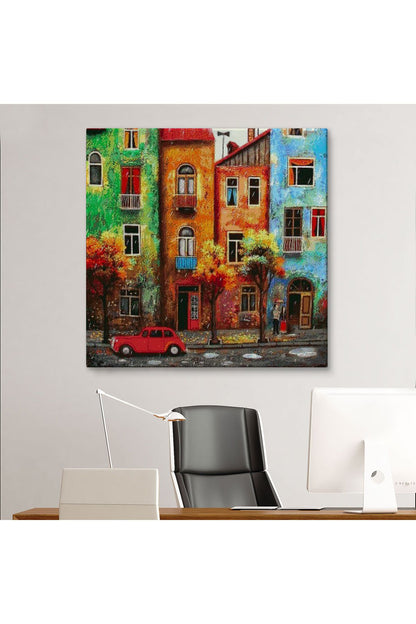 Renkli Hollanda Evleri Kanvas Tablo-5865