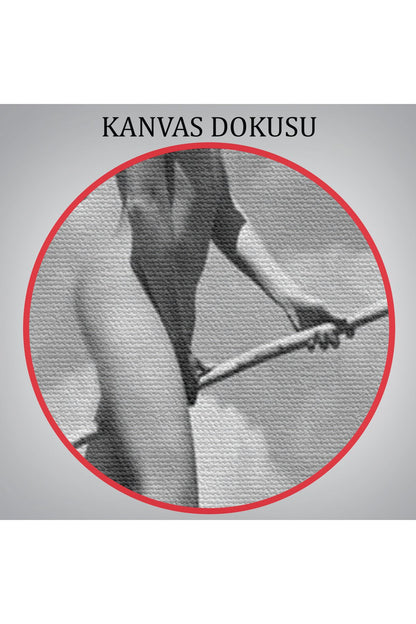 Süpürge İle Uçan Çıplak Kandın Kanvas Tablo-5145