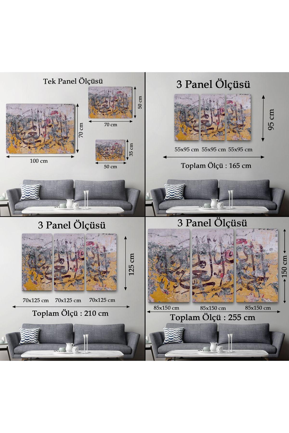 YB   Allaha Hamd Olsun,Yazılı Dekoratif Kanvas Tablo-3292