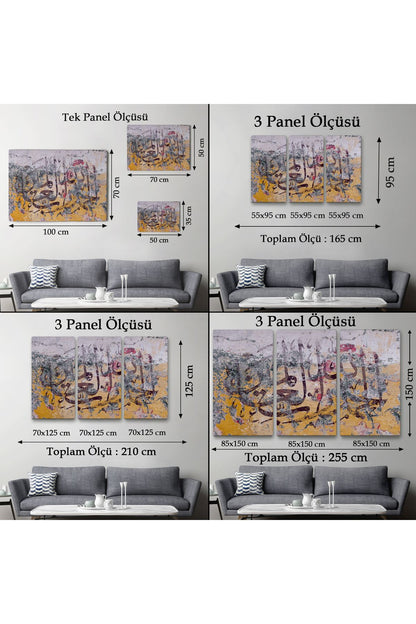 YB   Allaha Hamd Olsun,Yazılı Dekoratif Kanvas Tablo-3292