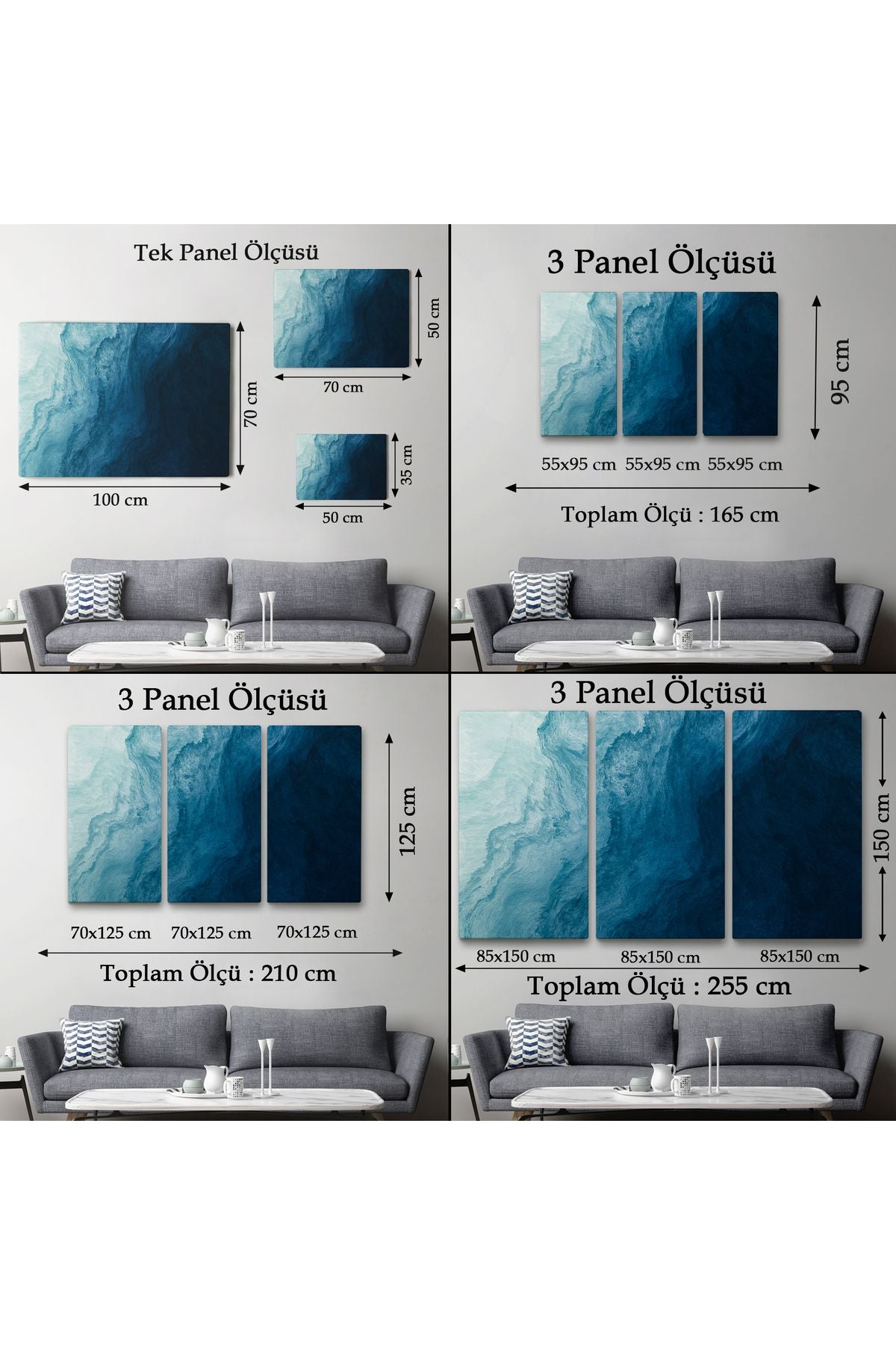 Okyanus Katmanları Soyut Modern Görüntüsü Kanvas Tablo-5043