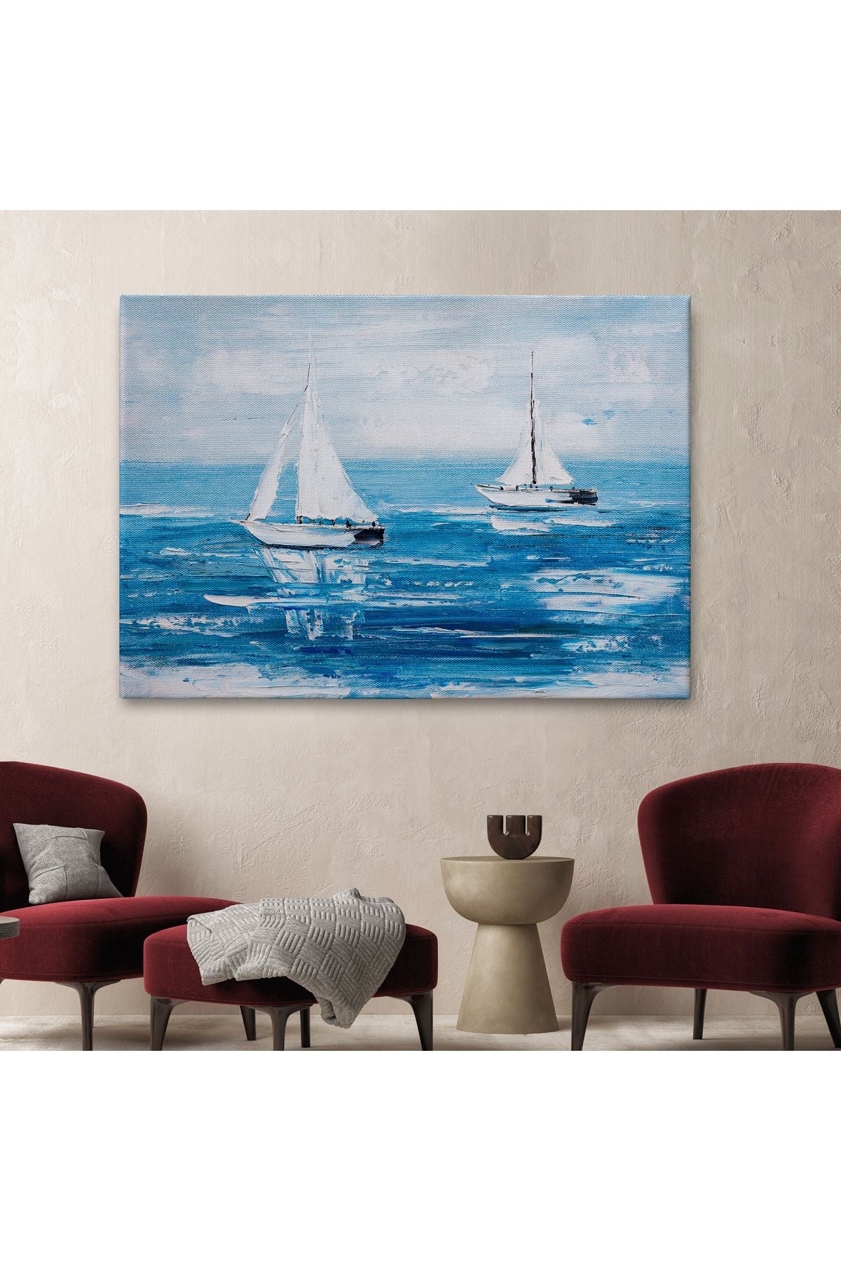 Yaz Yelkenli Dekoratif Kanvas Duvar Tablosu-3711