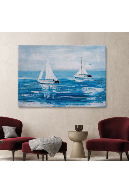 Yaz Yelkenli Dekoratif Kanvas Duvar Tablosu-3711