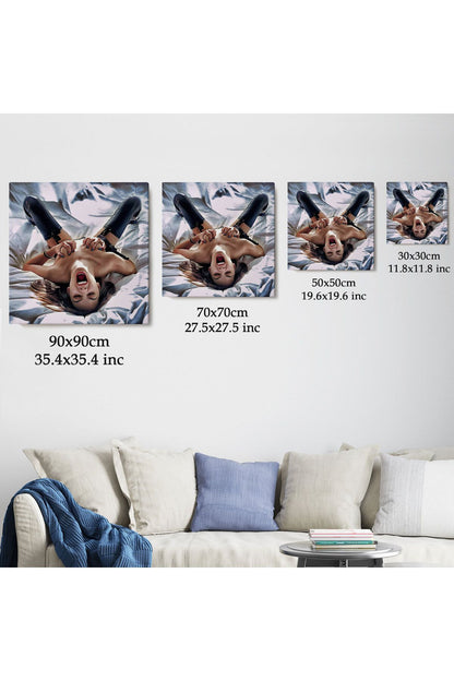 Çığlık atan Çıplak Güzel Kadın Kanvas Tablo-5333