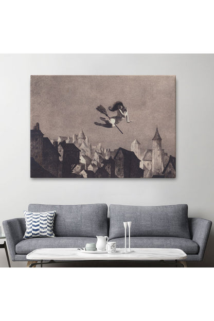 Süpürgedel Uçan Cadı, Dekoratif DuvarTablosu-5191