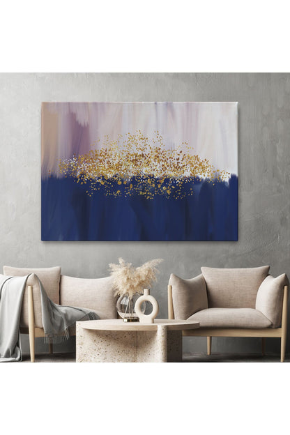 Mavi ve Gold'un Uyumu Modern Kanvas Tablo-5045