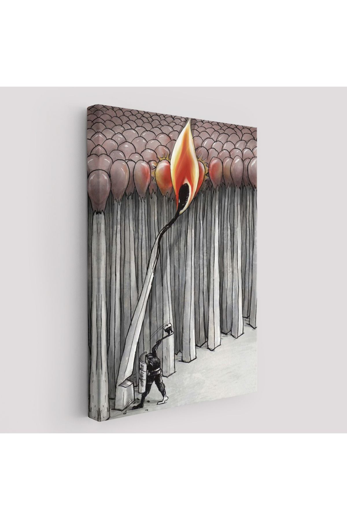 Bütün Uyuyanları Uyandırmaya Bir Uyanık Yeter Sürreal Duvar Tablosu-6070