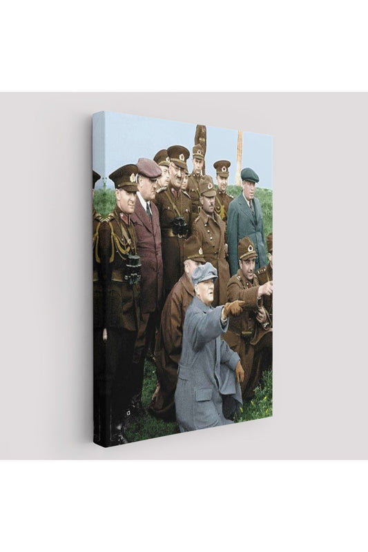 Atatürk Silah Arkadaşları İle Cephede Dekoratif Duvar Tablosu-6211