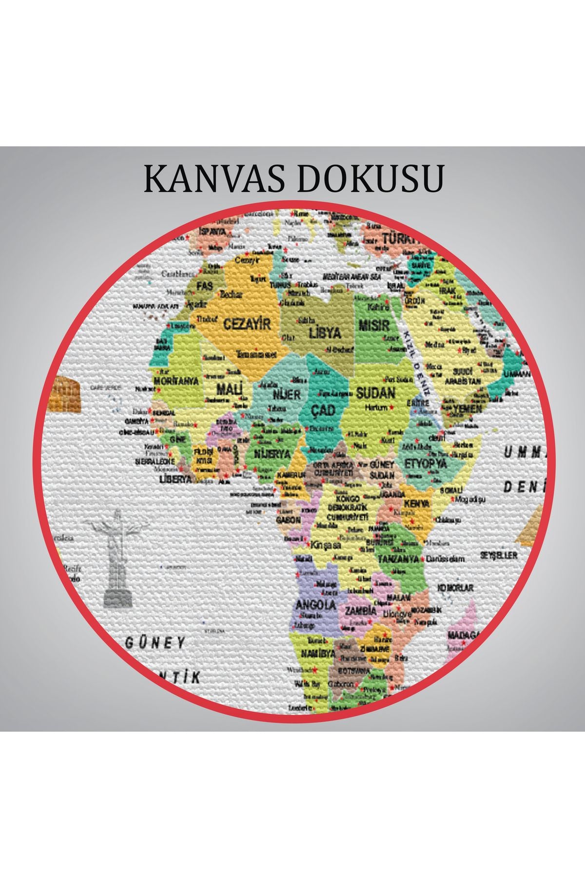 arg001 seri Türkçe Dünya Haritası Ayrıntılı Eğitici  Sembollü Bayraklı Dekoratif Kanvas Tablo 2848