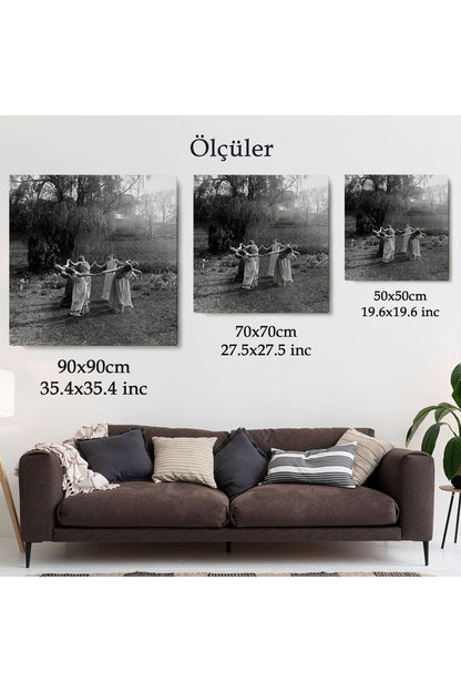 arg001 seri Vintage Kadınlar Dans Ediyor Kanvas Tablo, Gotik Ev Dekorasyonu, Ritüel Daire Dansı-5334