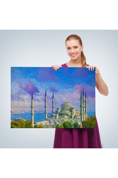 sybr seri001 Sultan Ahmet Cami Yağlıboya Görünüm Dekortif Kanvas Tablo-3370