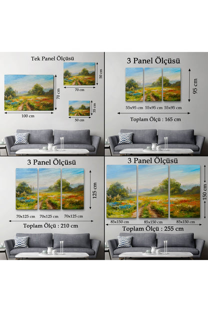 Çiçek Tarlası Yağlıboya Görünümlü Duvar Tablosu-1203