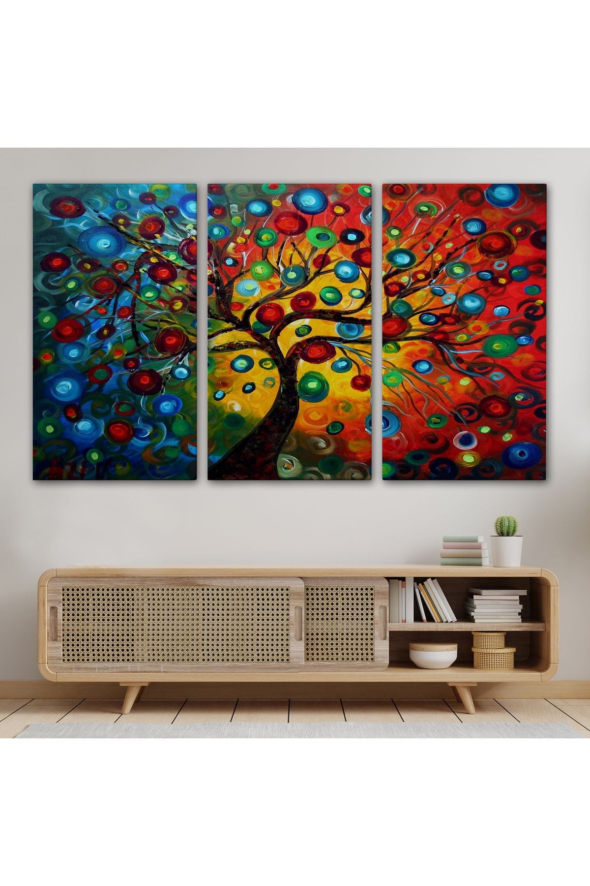 Sürreal Ağaçtaki Renkler Senfonisi Tablosu-6625
