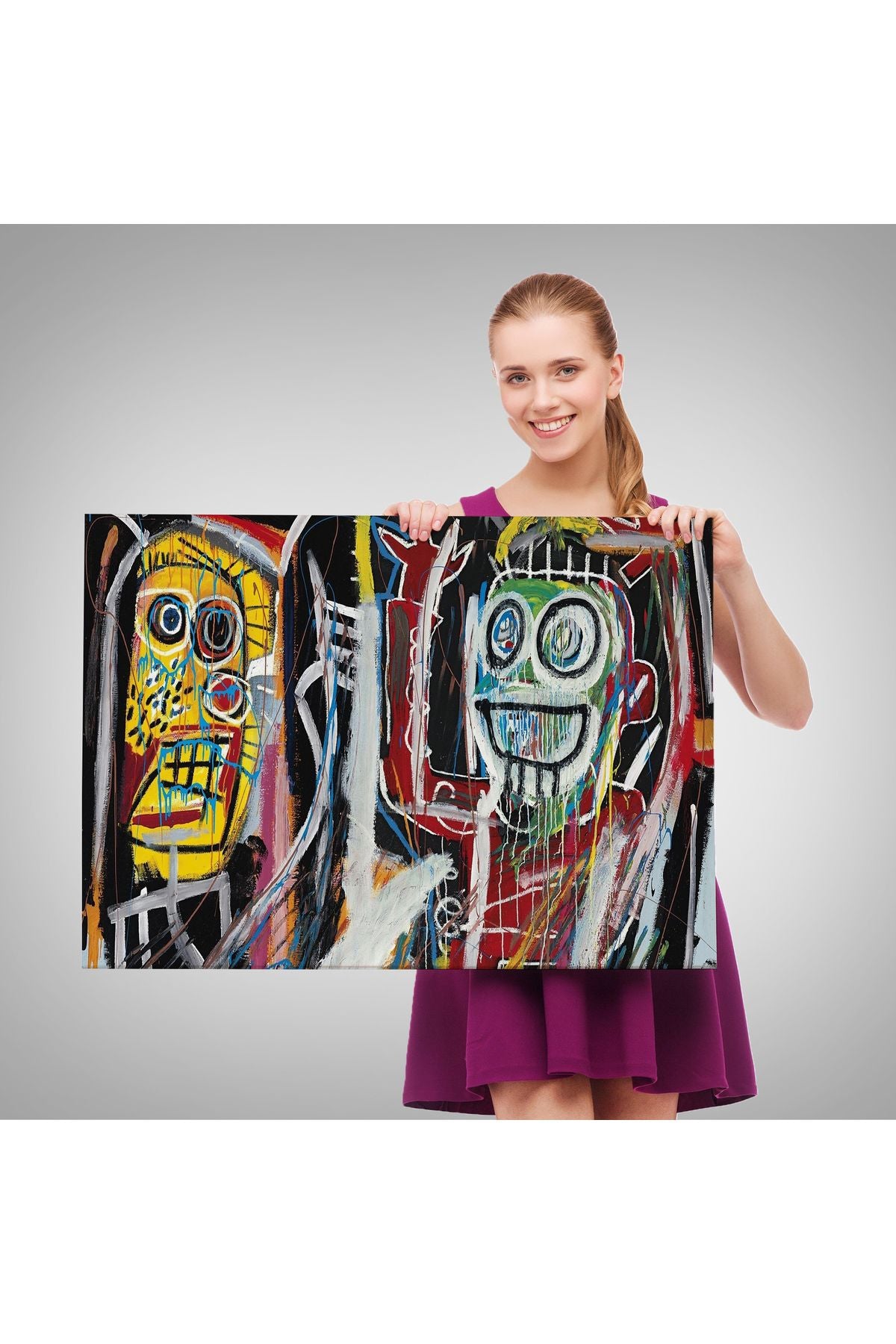 Jean Michel Basquiat, Boom Patmala Eseri Kanvas Tablo-5032