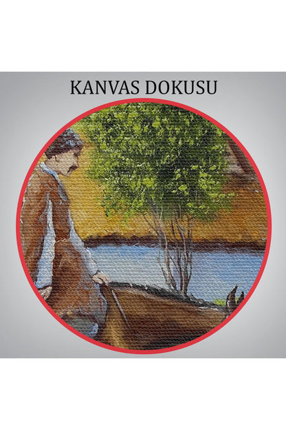 Köy Manzarası Yağlıboya Görünüm Dekoratif Kanvas Duvar Tablosu-3737