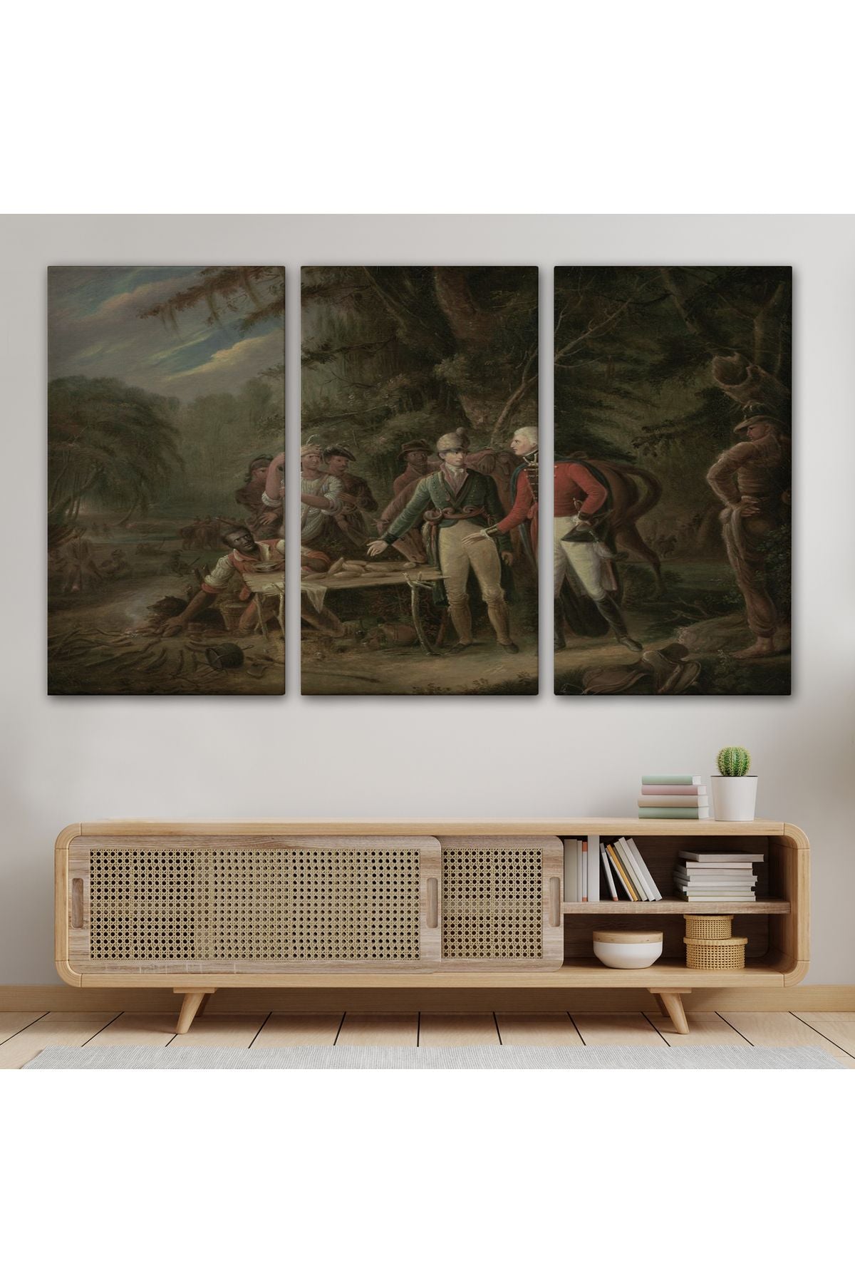 General Francis Marion Bir İngiliz Subayı Yemeğini Paylaşmaya Davet Eden Tablosu-6547