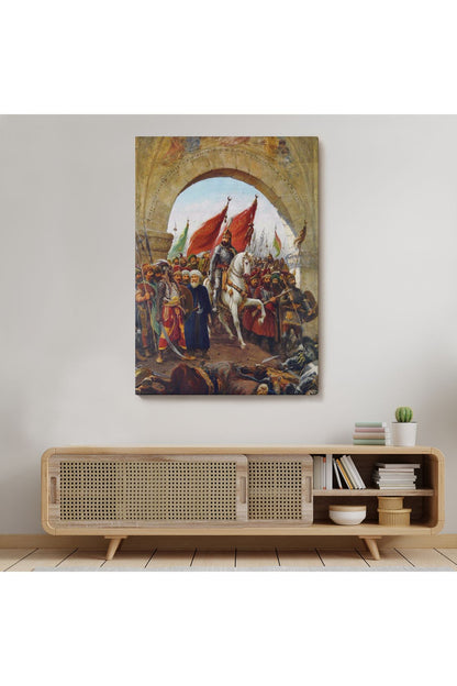Fausto Zonaro Fatih Sultan Mehmet İstanbul'a Girerken Kanvas Tablo-5298