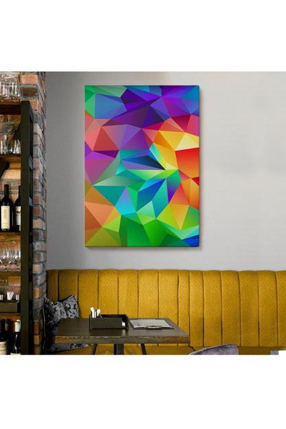 Renkli Geometrik Şekiller Çok Renkli Soyut Kanvas Tablo-5250