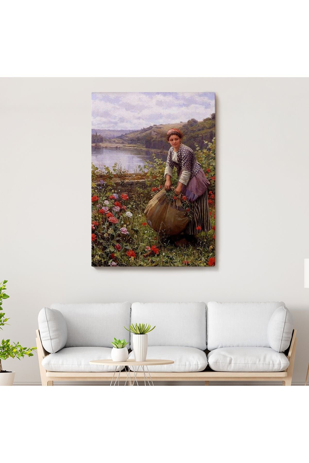 Kanvas Tablo, Duvar Dekoru, Bahçıvan Kadın ve Çim Biçmesi 6161 BUNGKNV