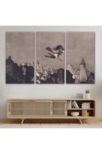 Süpürgedel Uçan Cadı, Dekoratif DuvarTablosu-5191