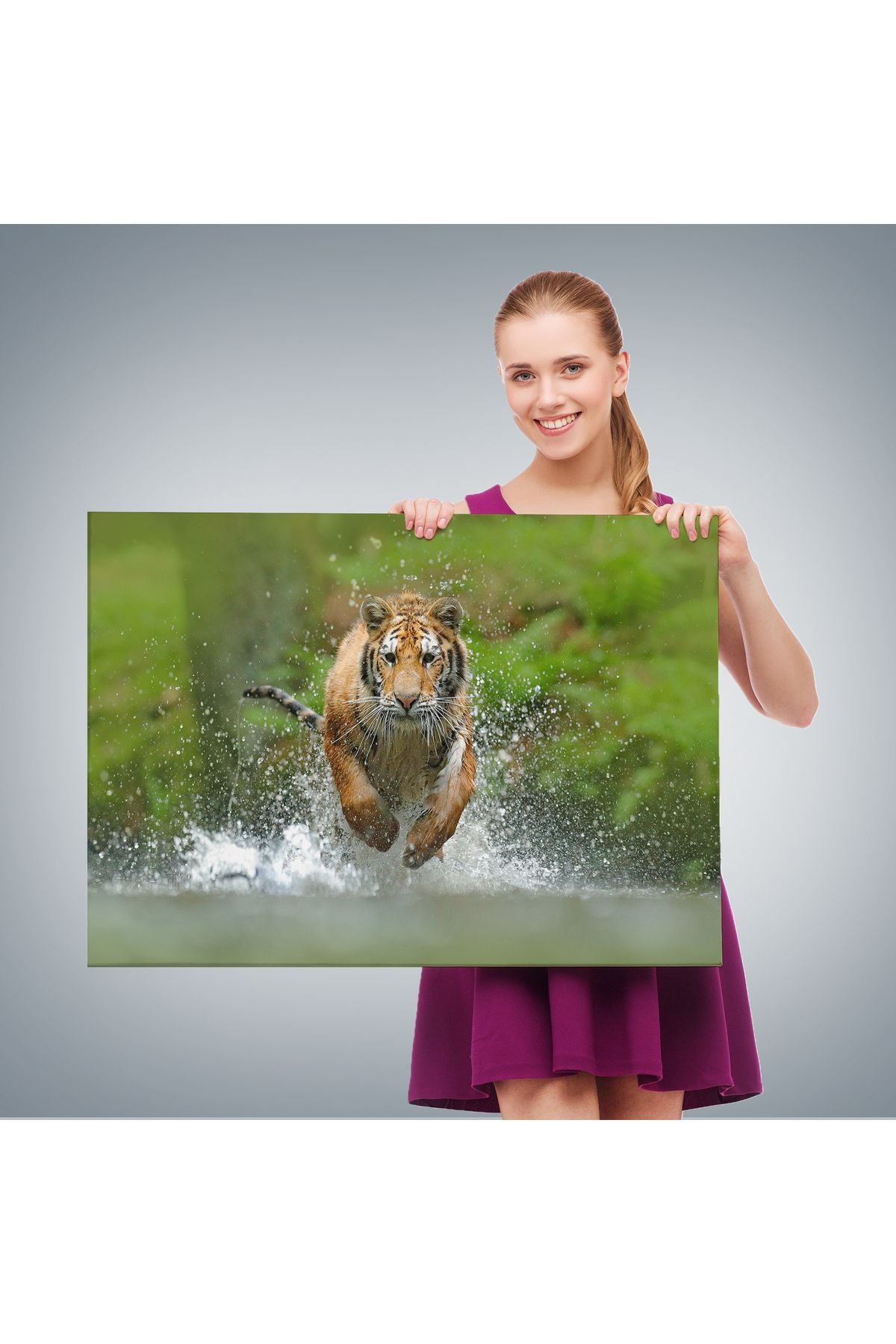 Koşan Kaplan Dekoratif Kanvas Tablo 1142