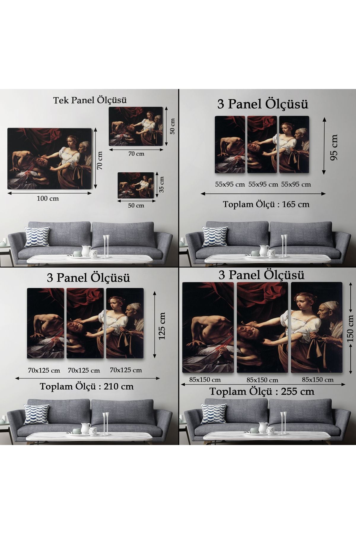 Jean Caravaggio Judith Holofernes'in Başını Keserken Tablo-6646