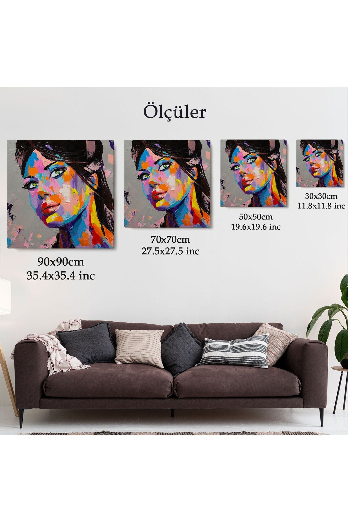 Güzel Kadın Yağlıboya Görünüm Dekoratif Kanvas Duvar Tablosu-5834