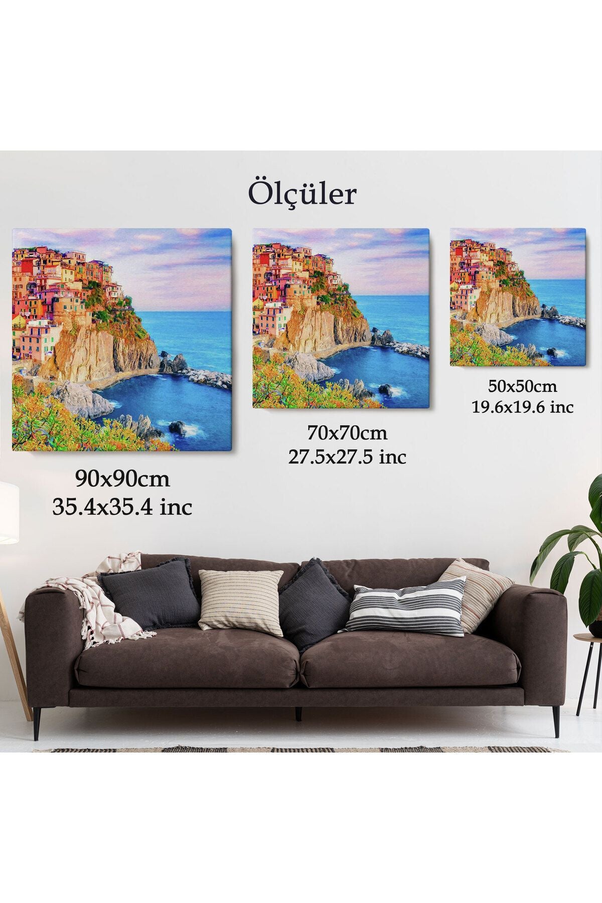 Manarola Cinque Terre İtalya Manzaralı Kanvas tablo-5864