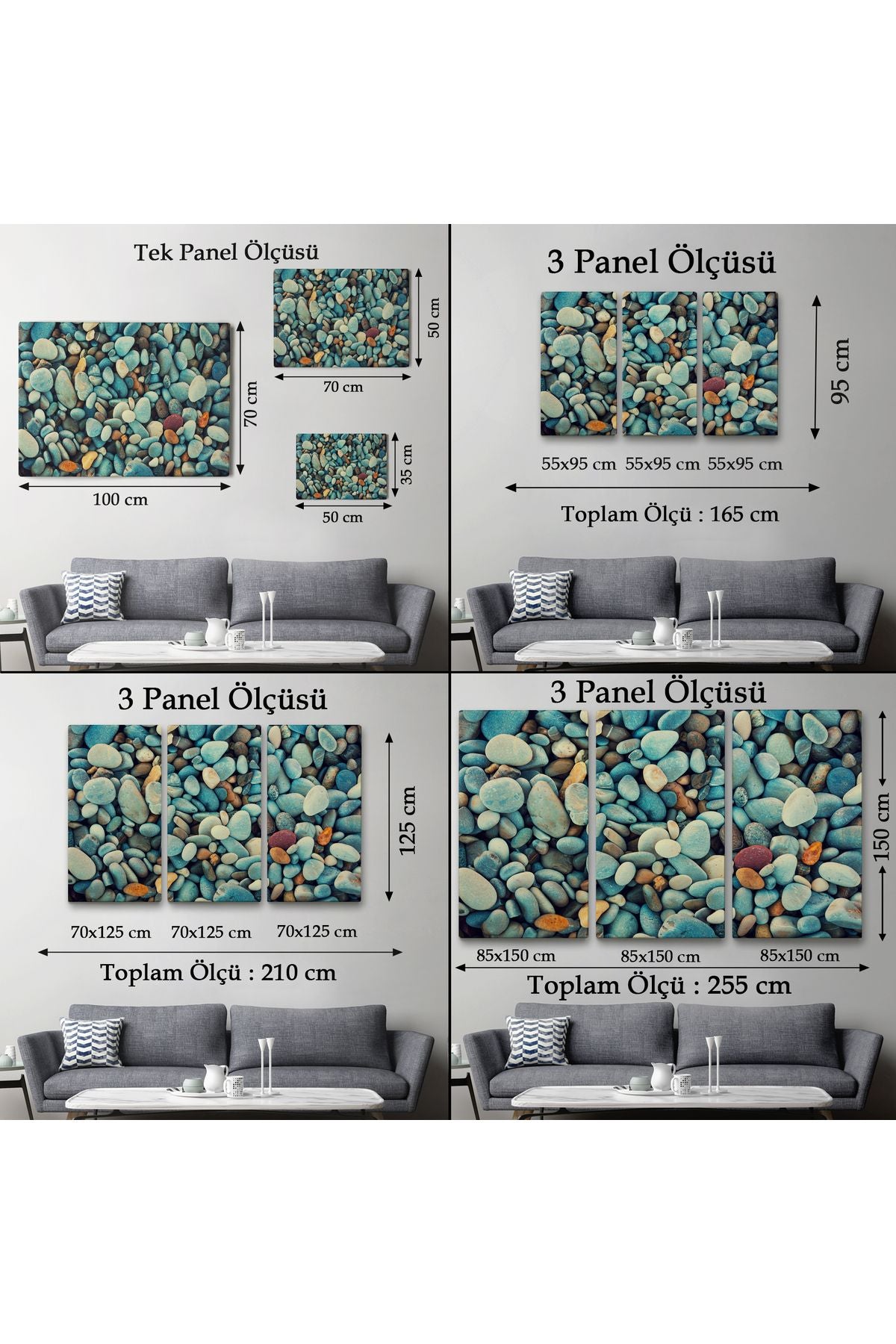 Deniz Taşı Dekoratif Kanvas Duvar Tablosu-3495