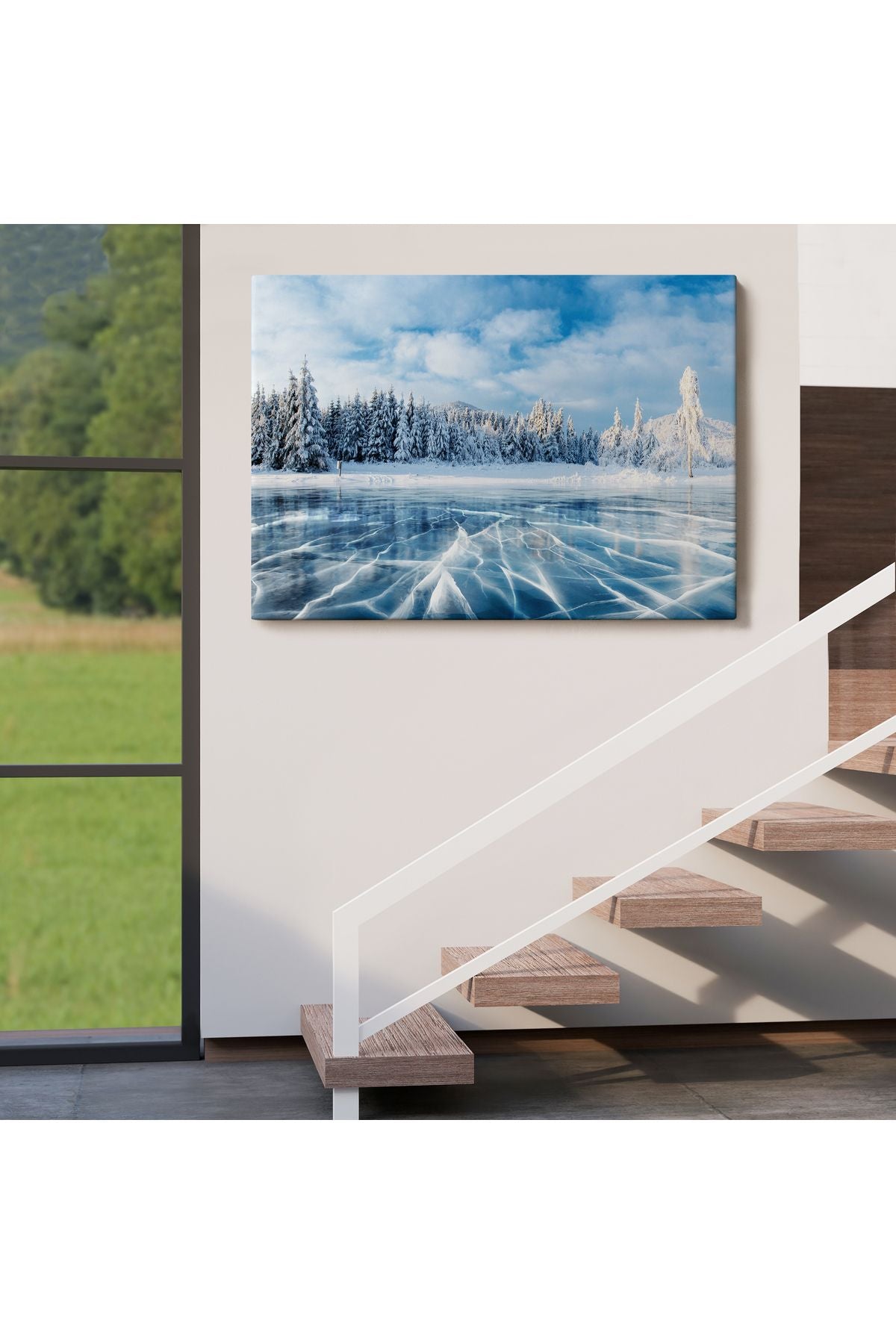 YB HG Donmuş Göl Ukrayna Dekoratif Kanvas Duvar Tablosu-3537