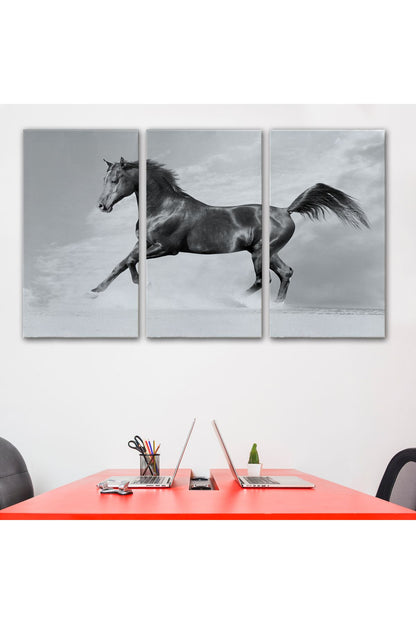 Dekoratif Kanvas Tablo, Duvar Tablosu-Asil Siyah At 6623