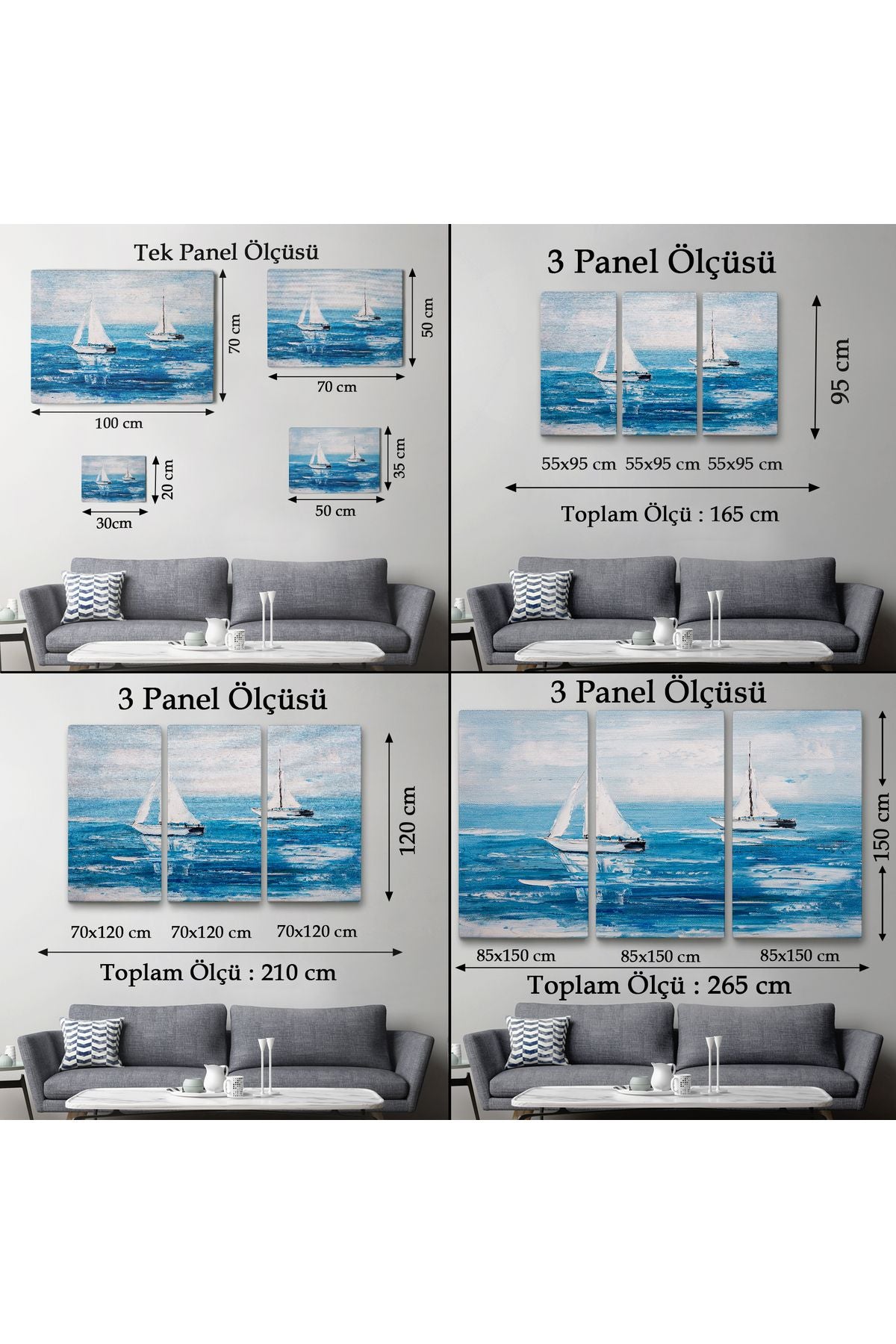 Yaz Yelkenli Dekoratif Kanvas Duvar Tablosu-3711