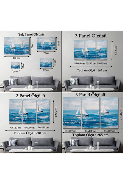 Yaz Yelkenli Dekoratif Kanvas Duvar Tablosu-3711