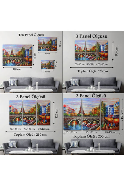 Dekoratif Kanvas Tablo, Duvar Tablosu- Eyfel Kulesi Paris, Modern 1232