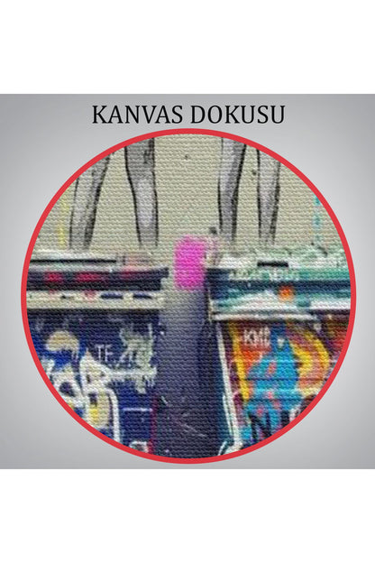 Bansky Çöp Kutusuna İşeyen Çocuklar Kanvas Tablosu / Hayat Kısa-5154
