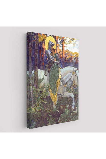 Beyaz At Üzerindeki Prenses ve Prens Tablosu-6268