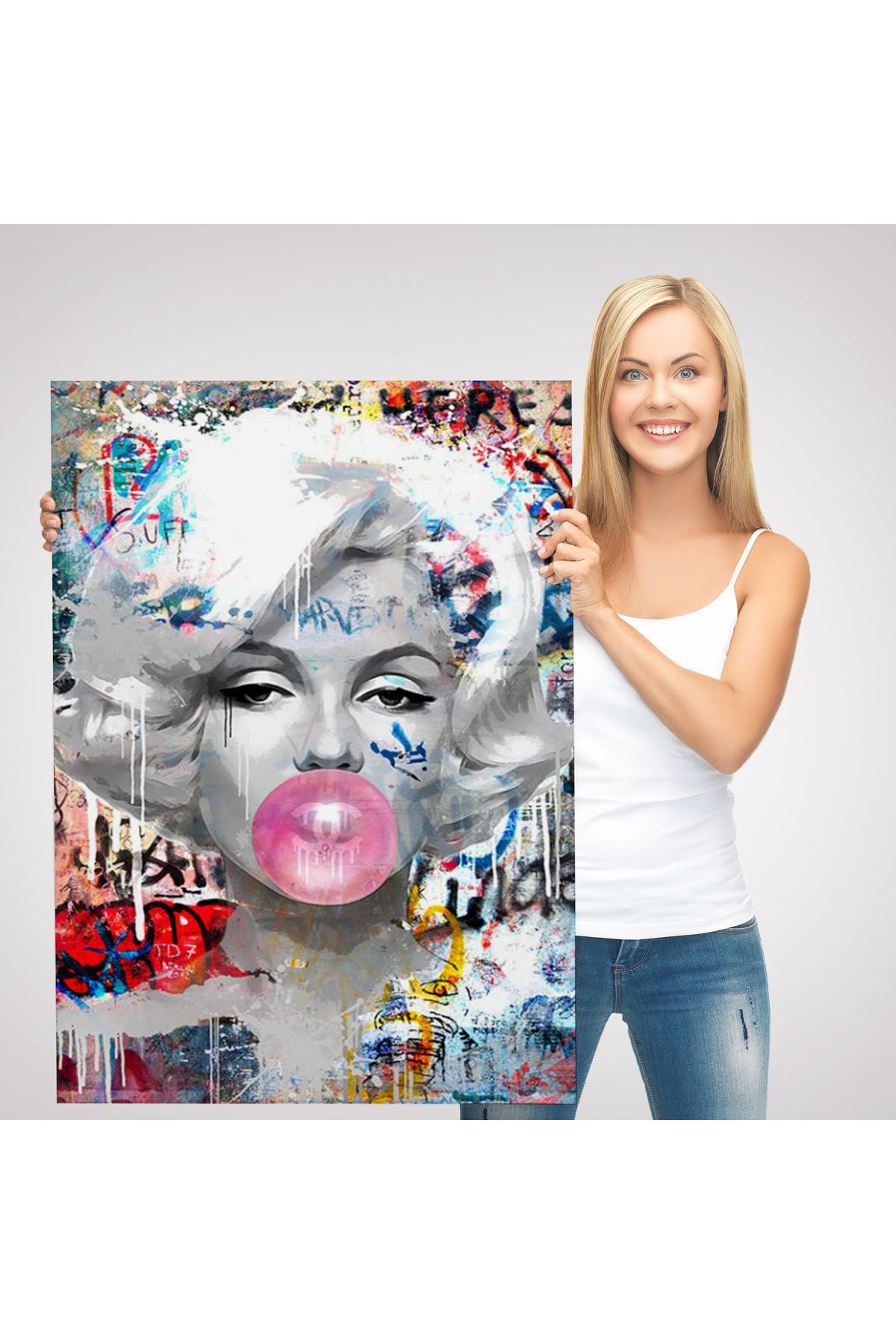 Marilyn Monroe Graffiti Pop Art Duvar Tablosu-6471