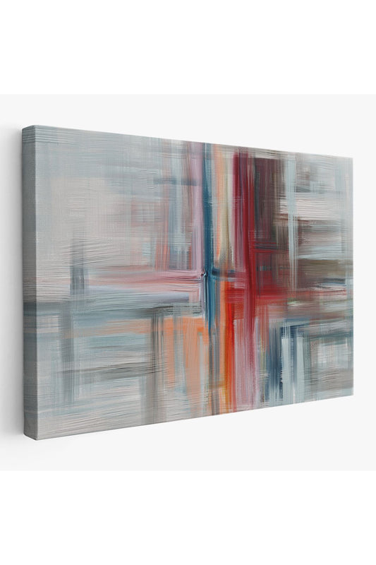 Fırça Darbeleri ile Soyut Yağlıboya Görünüm Dekoratif Kanvas Duvar Tablosu-3757