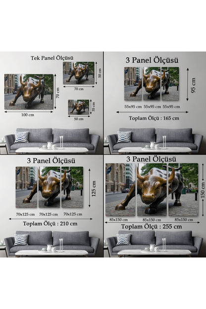 New York Boğa Heykeli Kanvas Tablo / Charging Bull-5160