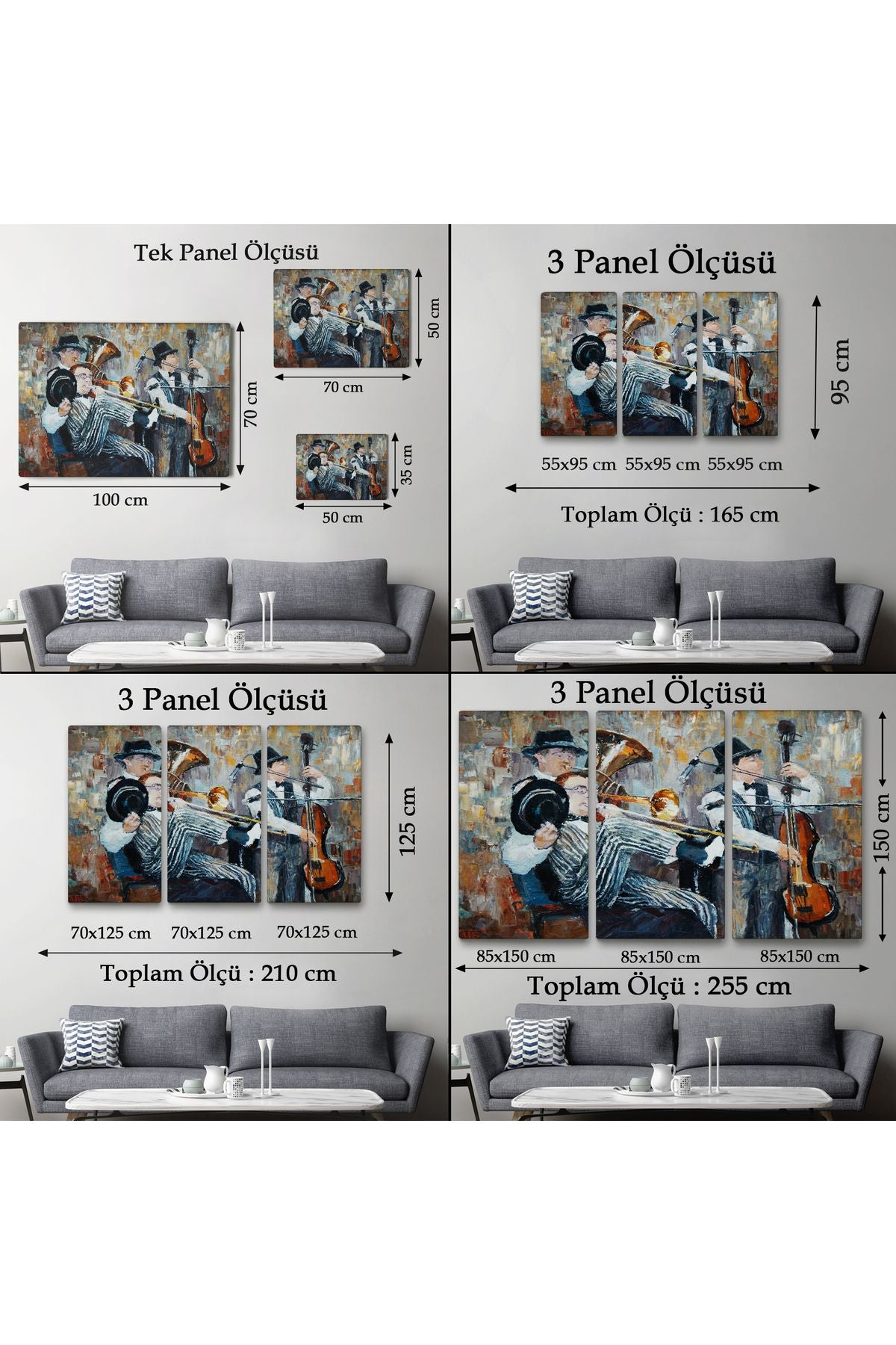 Özel Tasarım, Dekortif  BaskıMüzik Çalan Orkestra Dekoratif Duvar Tablosu-3743