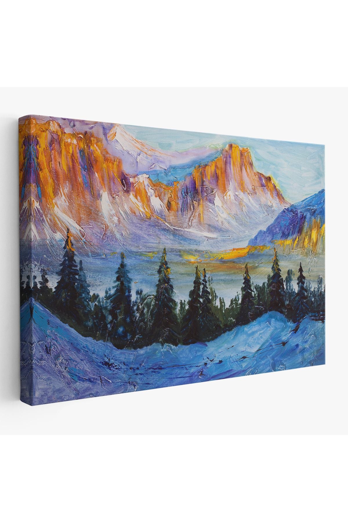 trndry seri001 Rusya Karlı Dağları Manzarası Duvar Tablosu-1235