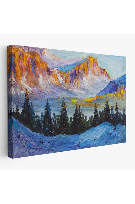 trndry seri001 Rusya Karlı Dağları Manzarası Duvar Tablosu-1235