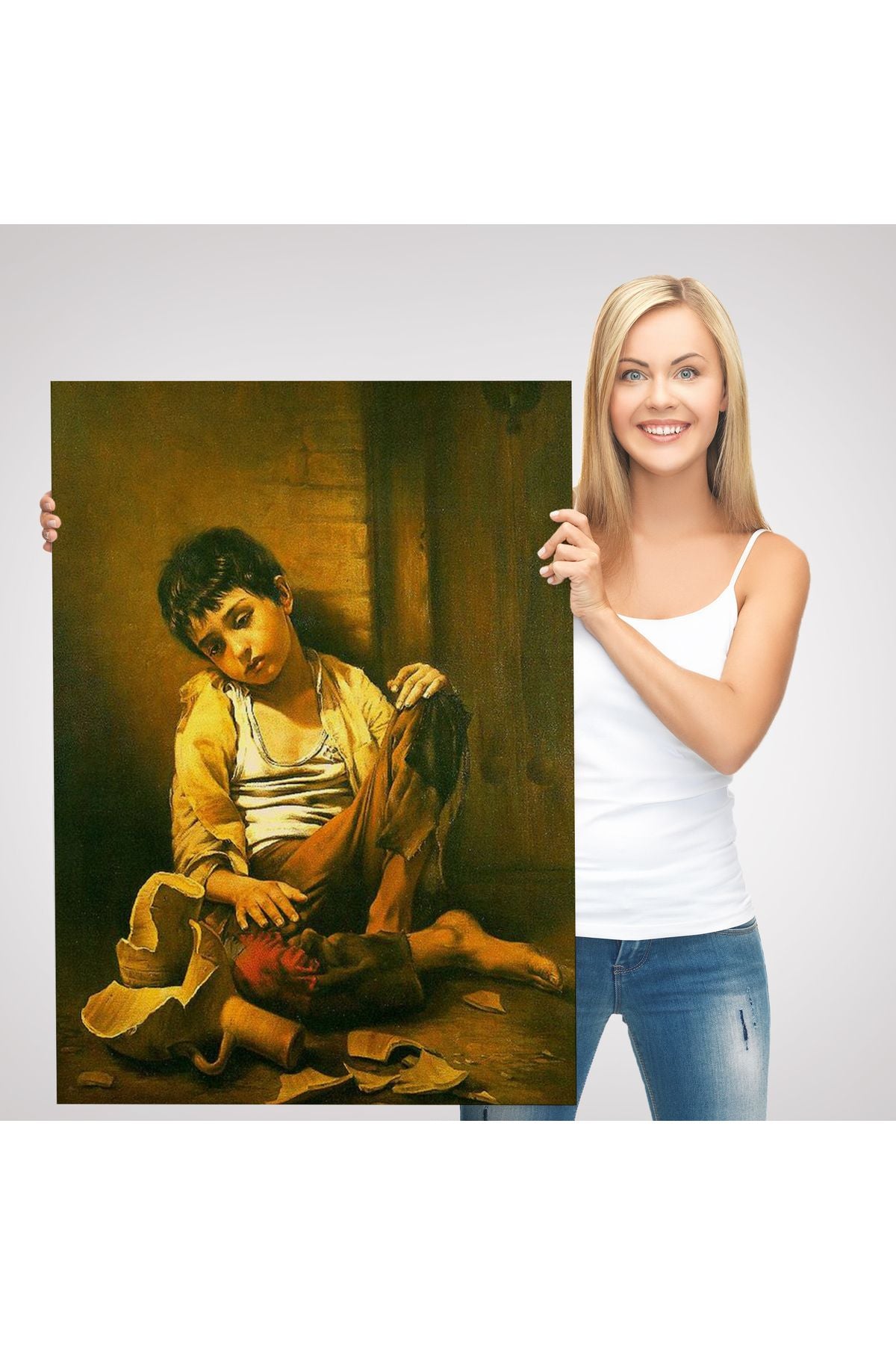 İranlı Ressam Morteza Kartouzıan Garip Çocuk Eseri Duvar Tablosu-6088