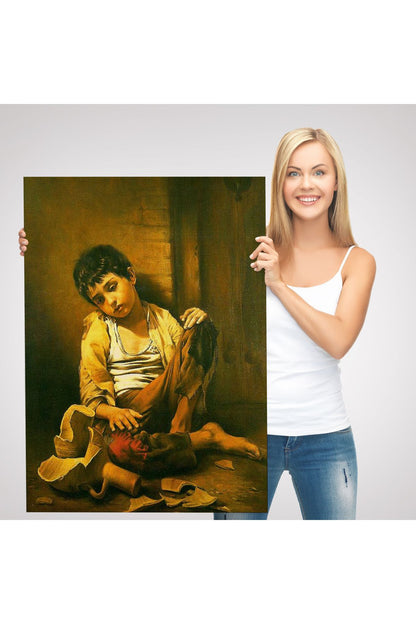 İranlı Ressam Morteza Kartouzıan Garip Çocuk Eseri Duvar Tablosu-6088